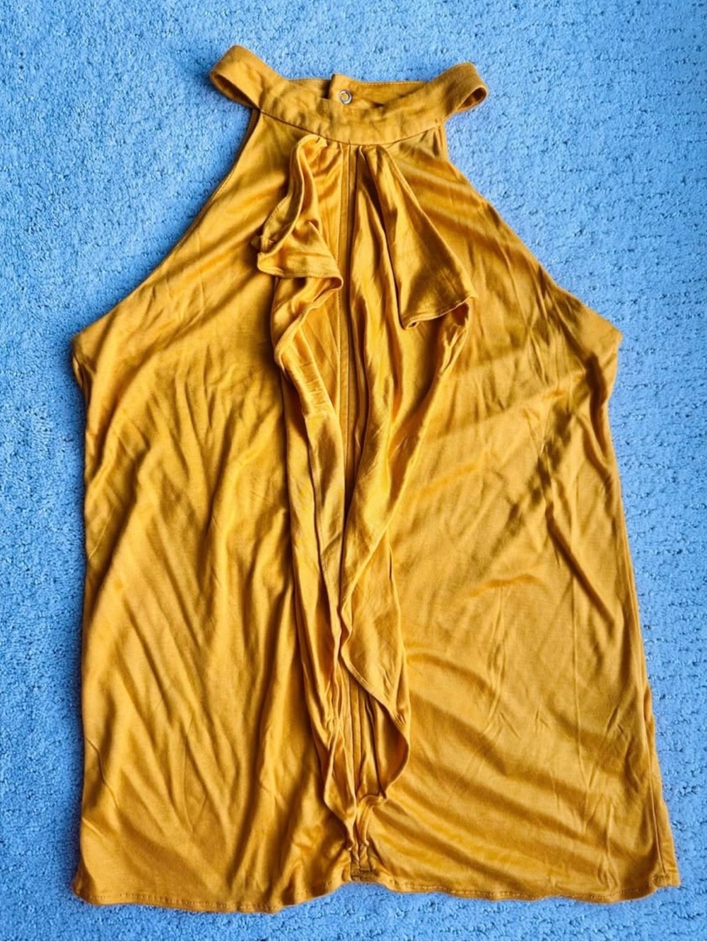 Massimo Dutti Mustard Halter Ruffle Camisole Size S - Brand New